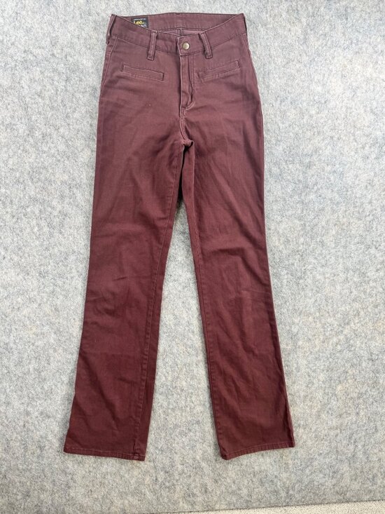 Lee Pants - Lee Jeans Womens Welt Pocket Bareback Pants Brown Stretch Straight Leg Sz 28-33
